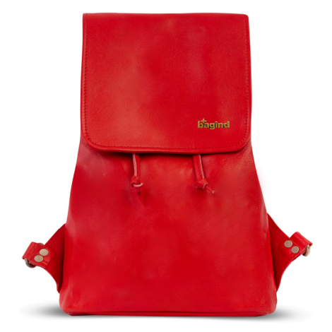 Bagind Daila Red - dámský kožený batoh červený