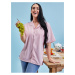 Růžová dámská košile s květovanou zadní částí z Kolekce BESKY by ZOOT