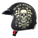 Moto přilba W-TEC Black Heart Kustom Skull Horn, matně černá