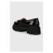 Kožené mokasíny Charles Footwear Zulia dámské, černá barva, na platformě, Zulia.Loafer.Black
