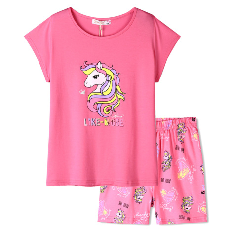 Dívčí letní pyžamo - KUGO TM6225, růžová Barva: Růžová