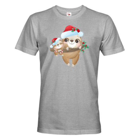 Pánské tričko s potiskem vánočního lenochoda - roztomilé vánoční tričko BezvaTriko
