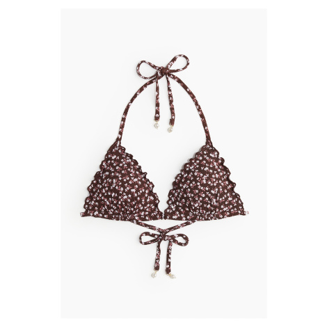 H & M - Bikinová push-upka's trojúhelníkovými košíčky - hnědá H&M