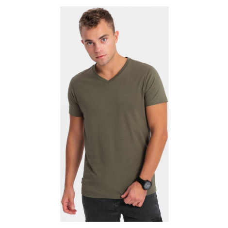 Ombre Pánské tričko s krátkým rukávem Heman tmavě Zelená