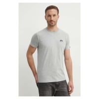 Tričko Alpha Industries Basic T Small Logo šedá barva, s potiskem, 188505.17