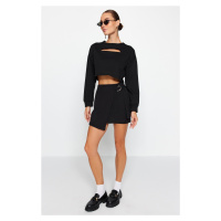 Trendyol Black Double Breasted Mini Woven Skirt With Buckle