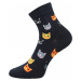 Dámské ponožky Lonka - Felixa kočky, černá, šedá, tmavě modrá Barva: Mix barev