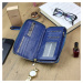Dámská luxusní kožená lakovaná peněženka Gregorio Santall, modrá