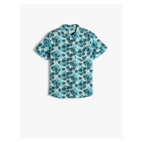 Koton Floral Patterned Cotton Short Sleeve Shirt