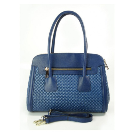Kožená kufříková kabelka Alessia NM33RX modrá Vera Pelle
