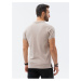 Béžové pánské polo tričko bez potisku Ombre Clothing S1374 basic basic