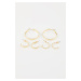 DEFACTO Woman's 3-Piece Gold Hoop Earrings