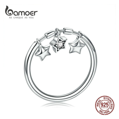 Stříbrný prsten s přívěsky hvězdy SCR406 LOAMOER