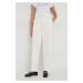 Kalhoty Tommy Hilfiger dámské, béžová barva, střih chinos, high waist, WW0WW40509