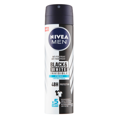 Nivea Men Black & White Invisible Fresh Sprej antiperspirant 150ml