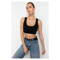 Trendyol Black Strap Crop Ribbed Flexible Knitted Undershirt