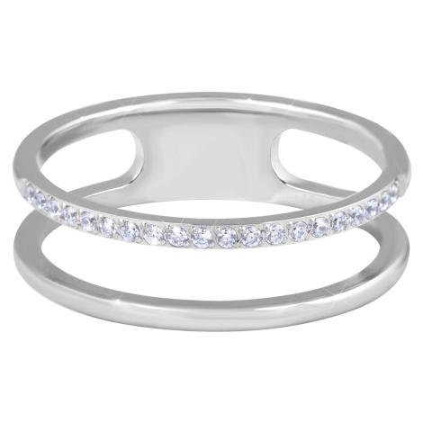 Troli Dvojitý minimalistický prsten z oceli Silver