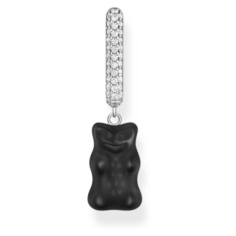 Thomas Sabo CR727-052-11 Silver Single creole With Black midi version Gold Bear