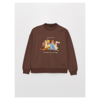 LC Waikiki Women's Crew-neck Winnie the Pooh Printed Long Sleeve Oversized Sweatshirt.