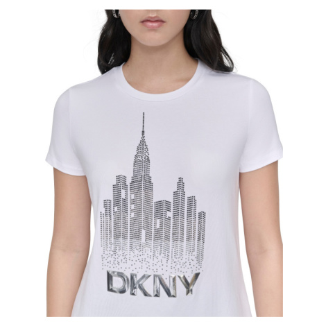 Tričko dkny s/s city scape hotfi white