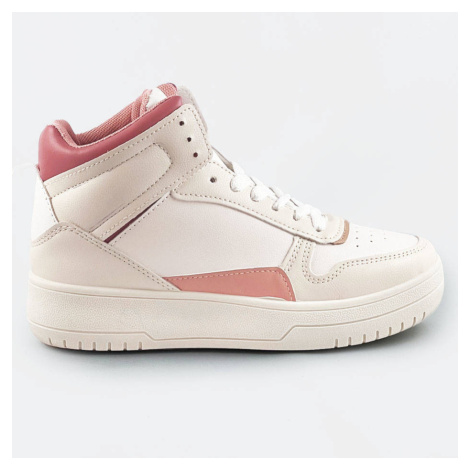 Béžovo-růžové kotníkové dámské tenisky sneakers (WH2122) Sweet Shoes