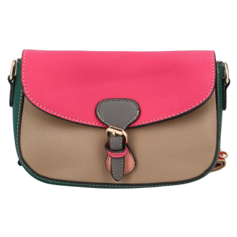 Trendy malá dámská koženková crossbody Susana, růžová MaxFly