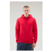 Mikina woolrich logo script hoodie červená