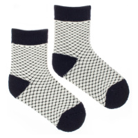 Dětské vlněné ponožky Vlnáč Mřížka modrá Fusakle