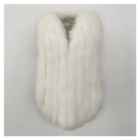 Dámská kožešinová vesta z liščí kožešiny s koženou podšívkou