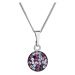 Stříbrný náhrdelník se Swarovski krystaly kulatý fialový 32086.3 magic violet