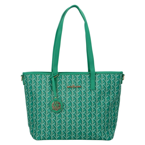 Výrazná dámská koženková kabelka přes rameno Poly, zelená Coveri
