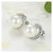 GRACE Silver Jewellery Stříbrné náušnice s perlou Leona, stříbro 925/1000 E-SCE021/54 Bílá