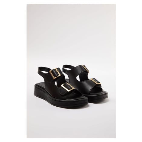 Trendyol Black Double Buckle Women's Chunky Sole Sandals