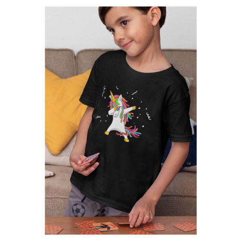 MMO Chlapecké tričko Dabujúci unicorn Barva: Černá