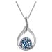 Evolution Group Stříbrný náhrdelník se Swarovski krystaly kapka 32075.3 blue style
