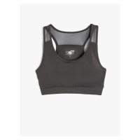 Koton Tulle Detailed Sports Bra Barbell Neck Covered Slim Fit