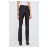 Kalhoty Guess dámské, černá barva, jednoduché, high waist, W4RA33 KC4C0