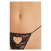 Tezenis Pásková Tanga s Průstřihy ve Tvaru Srdce Lovely Dark Lace Žena Cerná