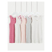 Sada pěti holčičích vzorovaných tílek v růžové, bílé a šedé barvě Marks & Spencer