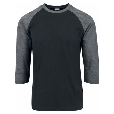 Urban Classics Contrast 3/4 Sleeve Raglan Tee Tričko s dlouhým rukávem cerná/uhlová