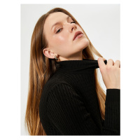 Koton High Collar Sweater Long Sleeve Hair Knitted Pattern