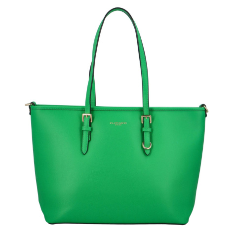 Prostorná koženková kabelka přes rameno Ketalo, zelená FLORA & CO