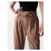 Hnědé dámské kalhoty v semišové úpravě Salsa Jeans Baggy