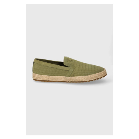 Semišové espadrilky Tommy Hilfiger TH ESAPDRILLE CLASSIC SUEDE zelená barva, FM0FM04984