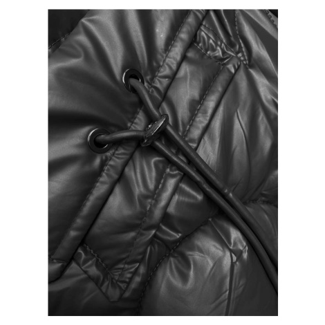 Černá vypasovaná vesta s kapucí (B8172-1) S'WEST