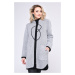 Atraktivní šedý vzorovaný kabát na zip VITESI