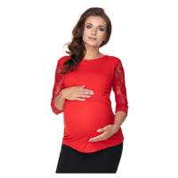 Těhotenská halenka s krajkovými rukávy 0158