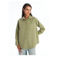 LC Waikiki Lcw Plain Long Sleeve Oversize Poplin Women's Shirt