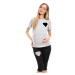 Šedé těhotenské a kojící pyžamo s legínami a tričkem s krmným panelem srdce