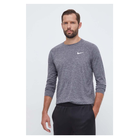 Tréninkové tričko s dlouhým rukávem Nike šedá barva